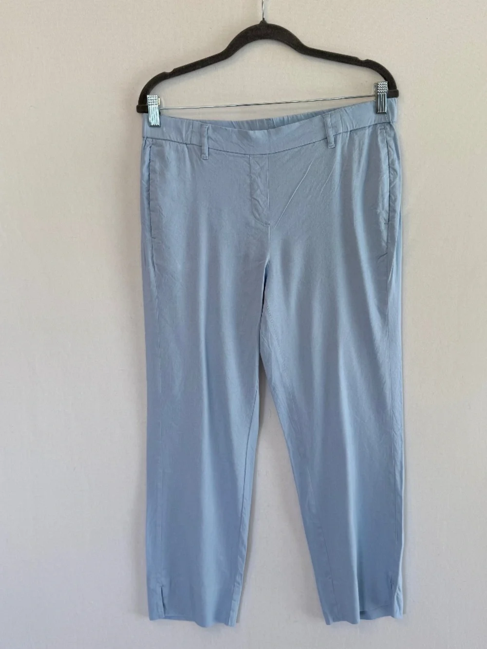 J. JILL Women’s Medium Pale Blue Linen Stretch Elastic Waist Flat Front Pants